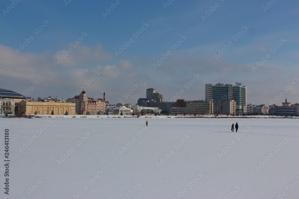 Kazan city view in winter, Russia