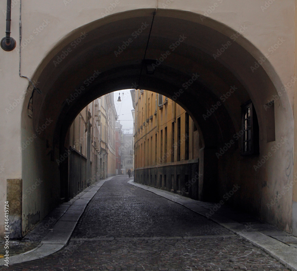 Street view through the arch in the Old town