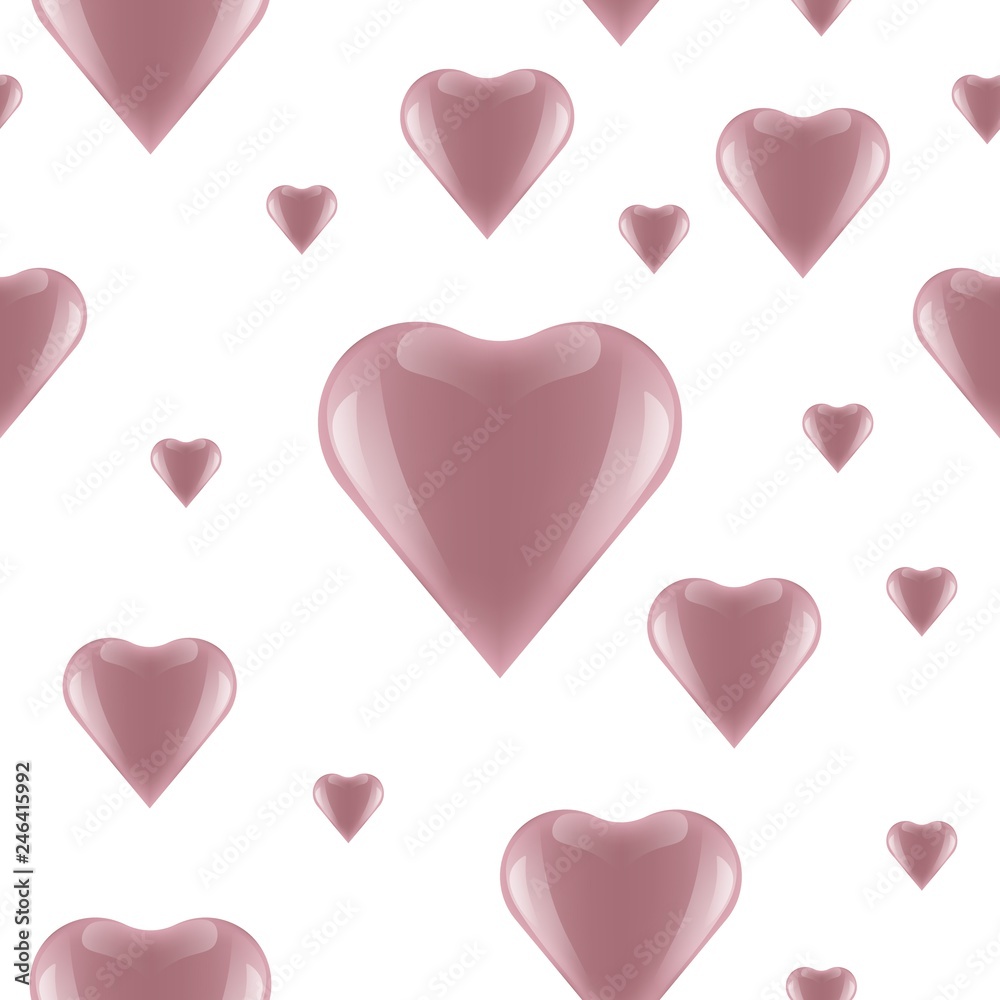 heart pattern, Vector illustration of red heart shape, Valentine's day pattern,