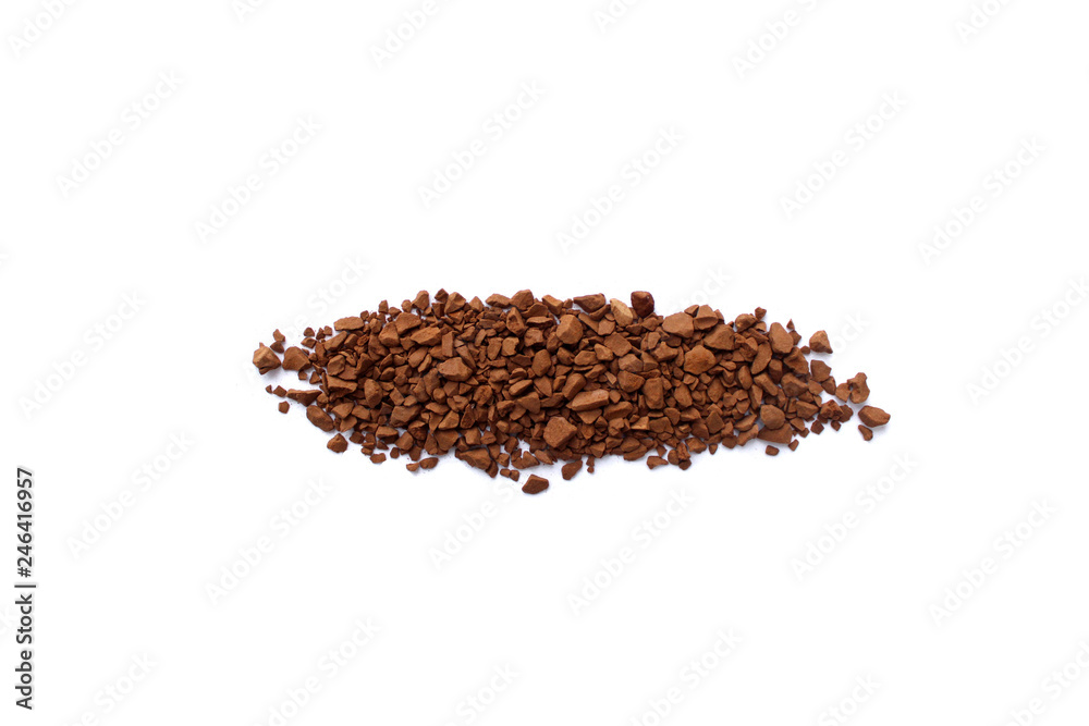Isolated instant coffee granules on white background Isolated instant coffee granules on white background