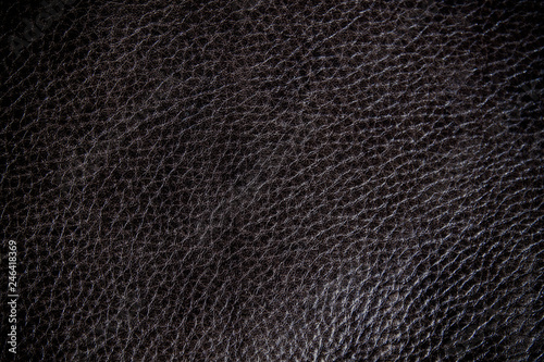 Detail of black leather texture