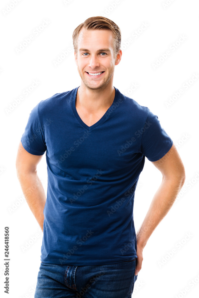 Cheerful young man, over white Cheerful young man, over white