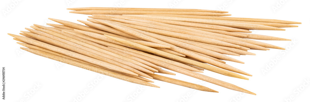 Wooden toothpicks isolated on white background with clipping path Wooden toothpicks isolated on white background with clipping path