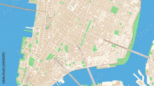 Classic streetmap of Manhattan, New York City