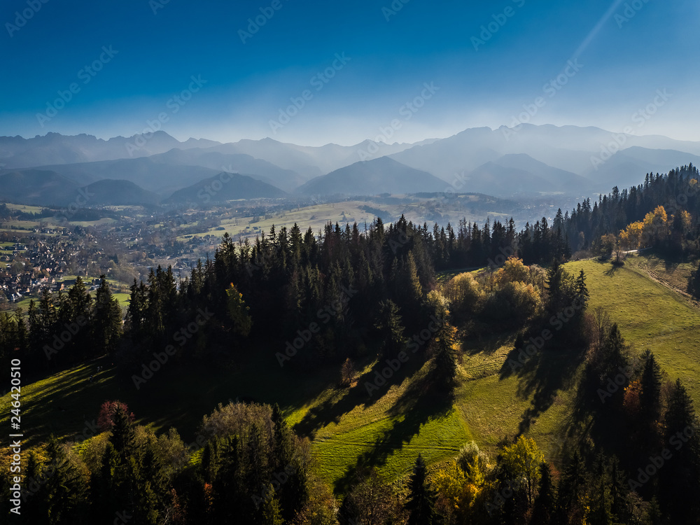 Zakopane Tatry Olcza panorama z drona