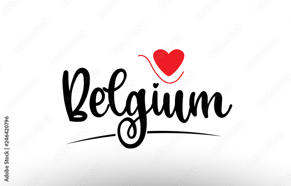 Belgium country text typography logo icon design
