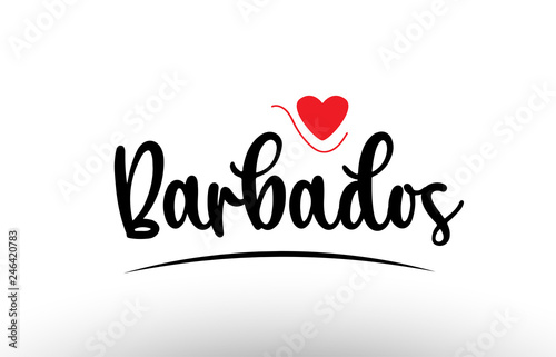 Barbados country text typography logo icon design