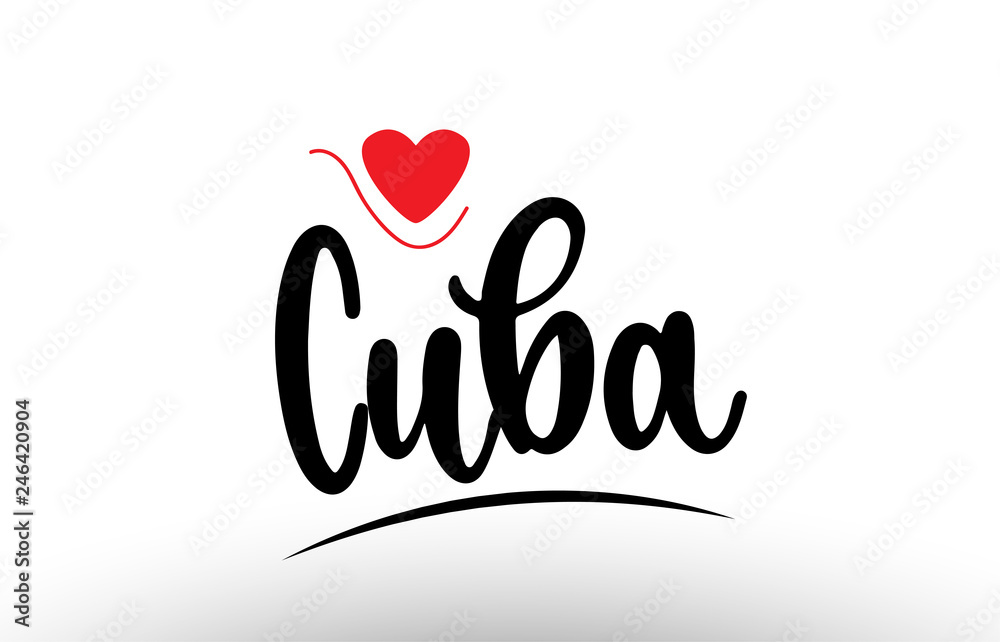 Cuba country text typography logo icon design
