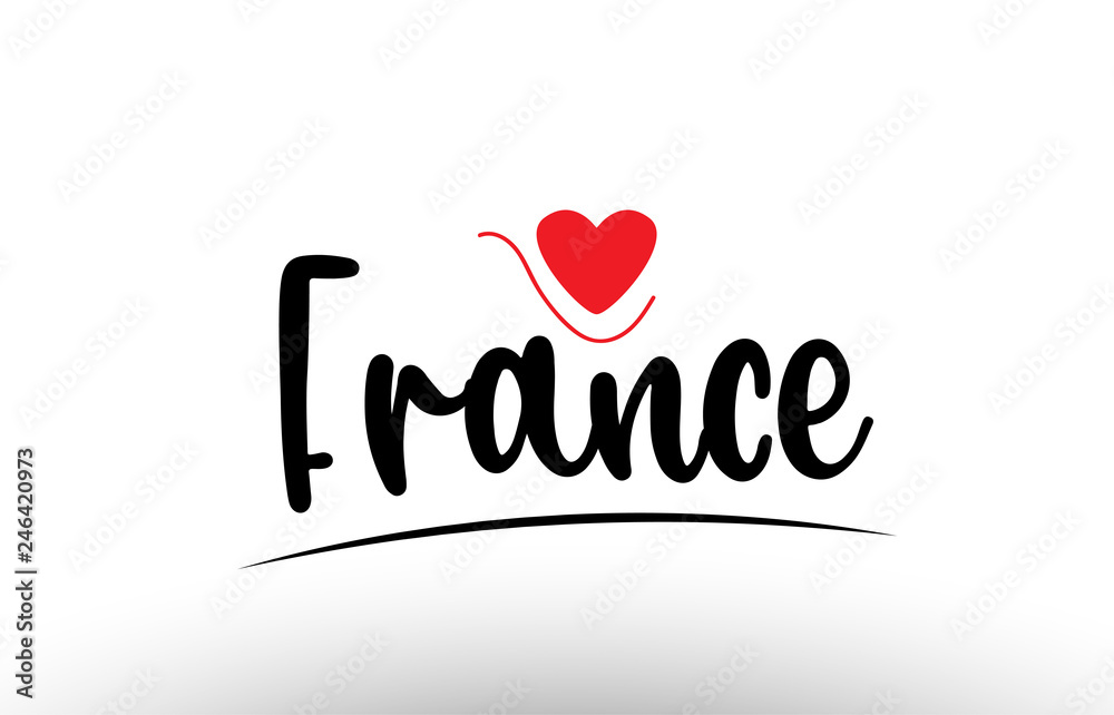 France country text typography logo icon design