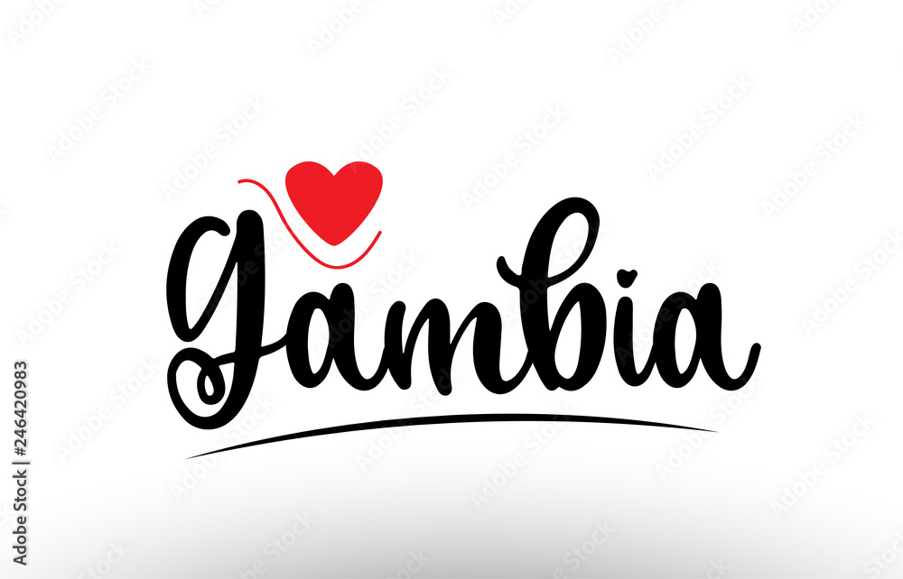 Gambia country text typography logo icon design