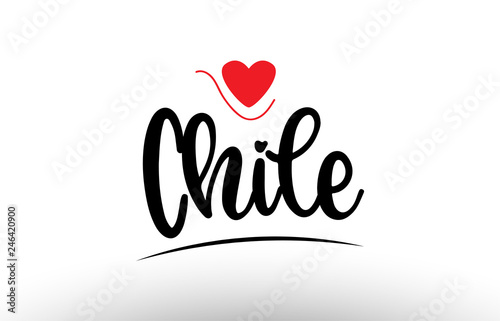 Chile country text typography logo icon design