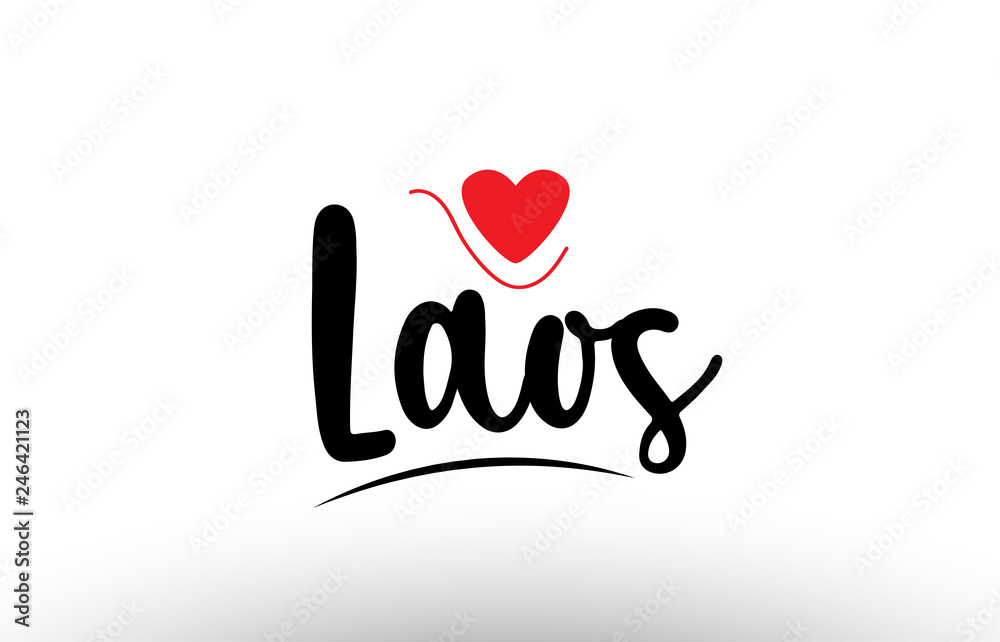 Laos country text typography logo icon design