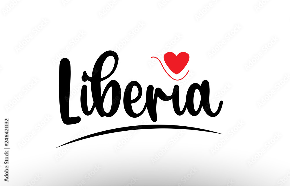 Liberia country text typography logo icon design