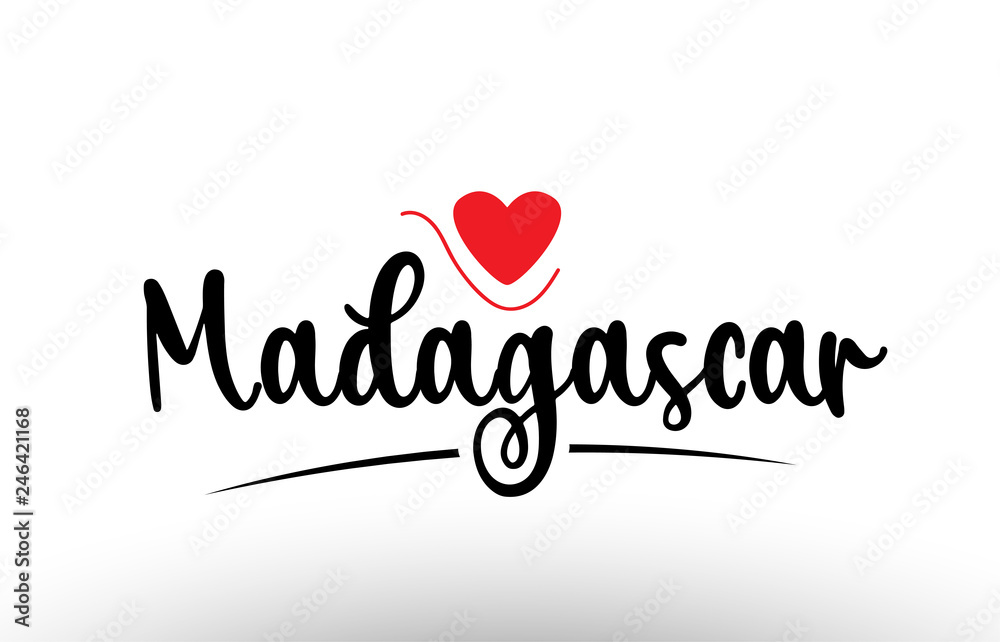 Madagascar country text typography logo icon design