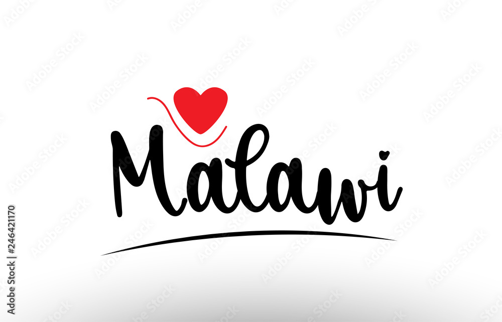 Malawi country text typography logo icon design