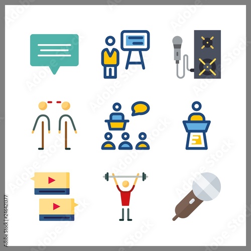 9 speech icon. Vector illustration speech set. relations and speech bubbles icons for speech works
