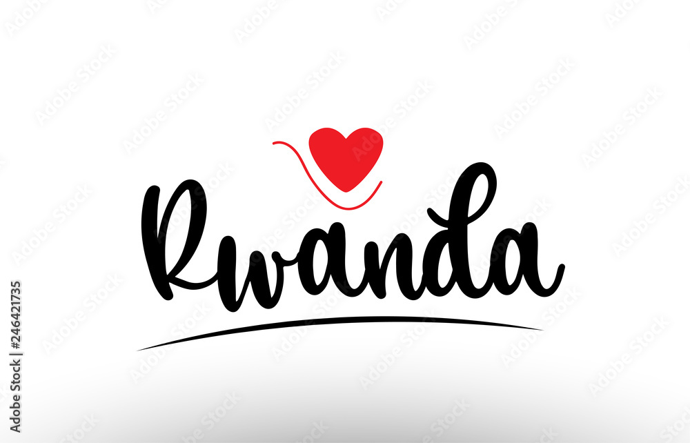 Rwanda country text typography logo icon design