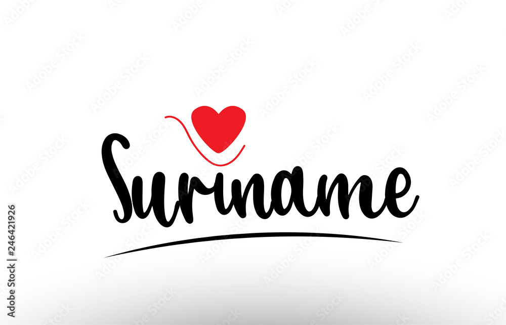 Suriname country text typography logo icon design