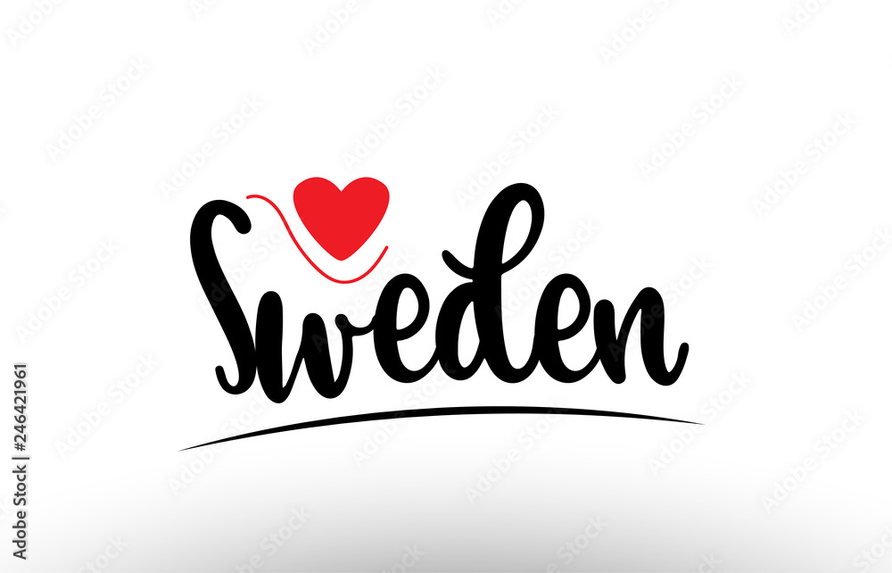 Sweden country text typography logo icon design