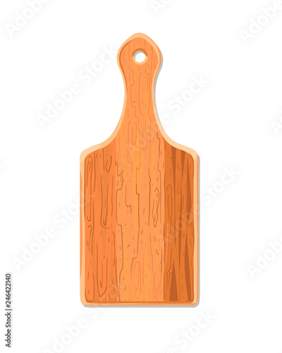 Wooden cutting board on a white background