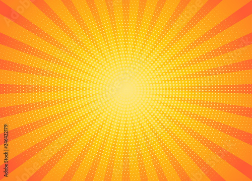 yellow rays background pop art
