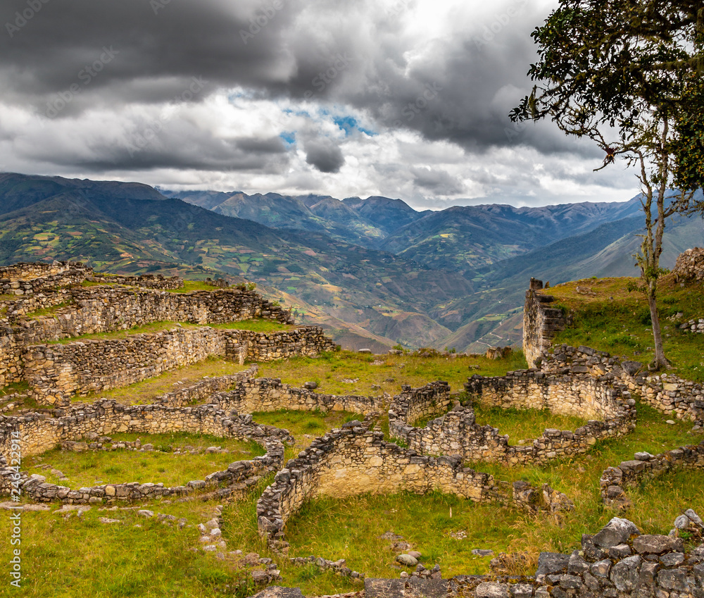The Kuelap fortress in the Andes mountains Peru