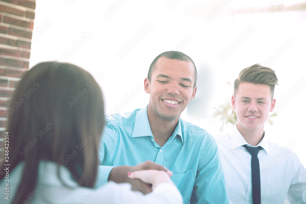 group of colleagues on background modern office group of colleagues on background modern office