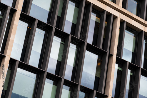 Abstract close up view of Corporate building windows in London