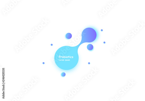 Probiotics bacteria vector design. Probiotics bacteria vector design. Concept of design with Lactobacillus Probiotic Bacteria. Template design with Prebiotic healthy nutrition ingredient