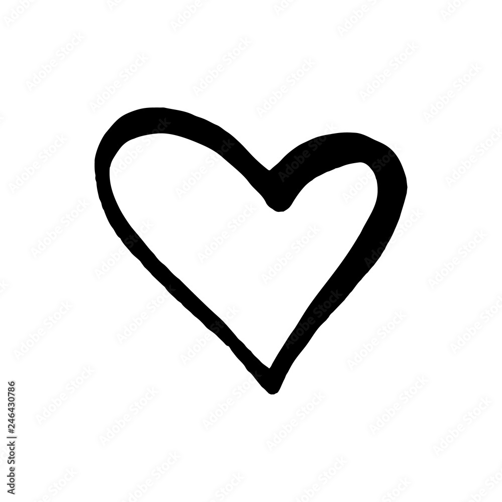 Black hand drawn heart on white background. Vector design element for Valentine s day. Black hand drawn heart on white background. Vector design element for Valentine s day.