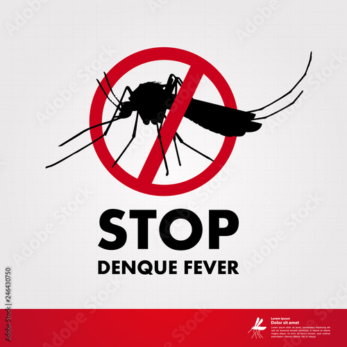 Stop denque fever and stop mosquito vector illustration. photo