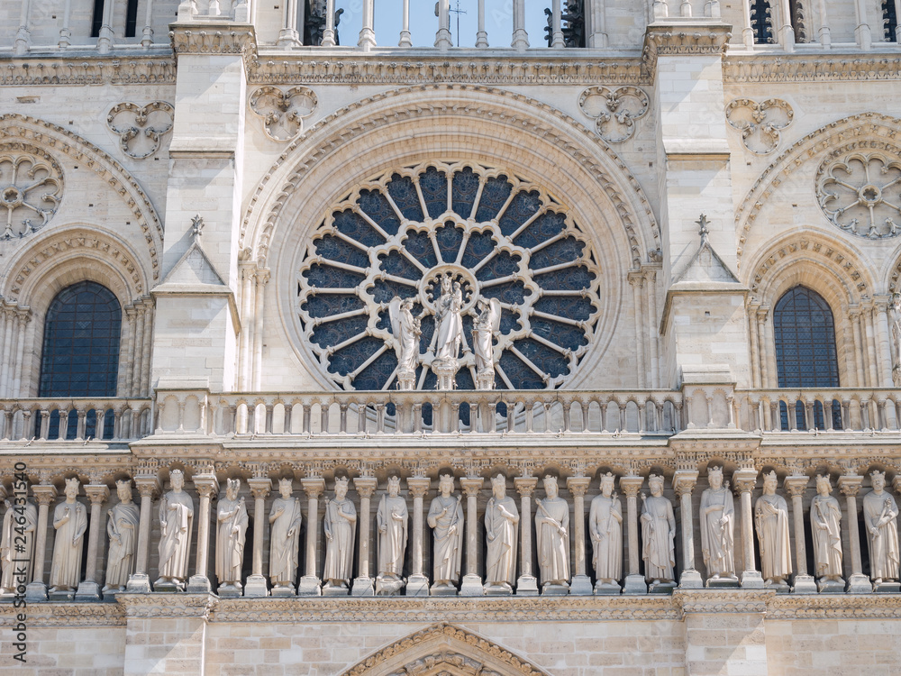 Exterior view of the famous Notre-Dame de Paris