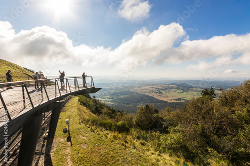 Views from a lookout at the Puy de Dome  a lava dome volcano in the Chaine des Puys region of Massif Central in central France