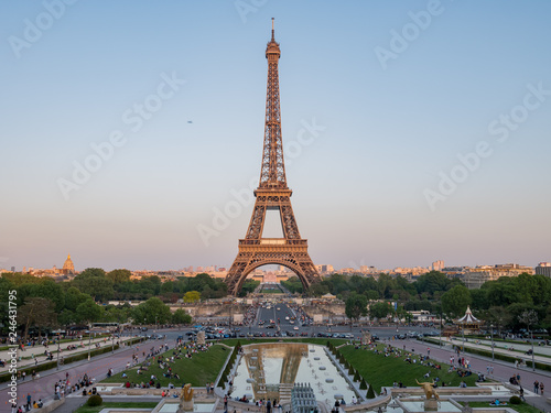 Afternoon view of the famous Eiffel Tower