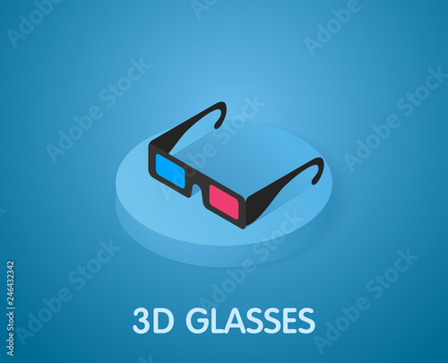 3d glasses isometric icon. Vector illustration. 3d concept