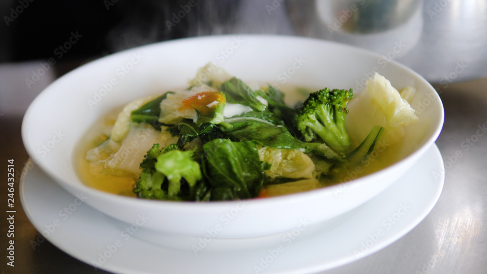 vegetable soup cap cay in bowl. traditional Asian soup cap cay vegetable soup cap cay in bowl. traditional Asian soup cap cay