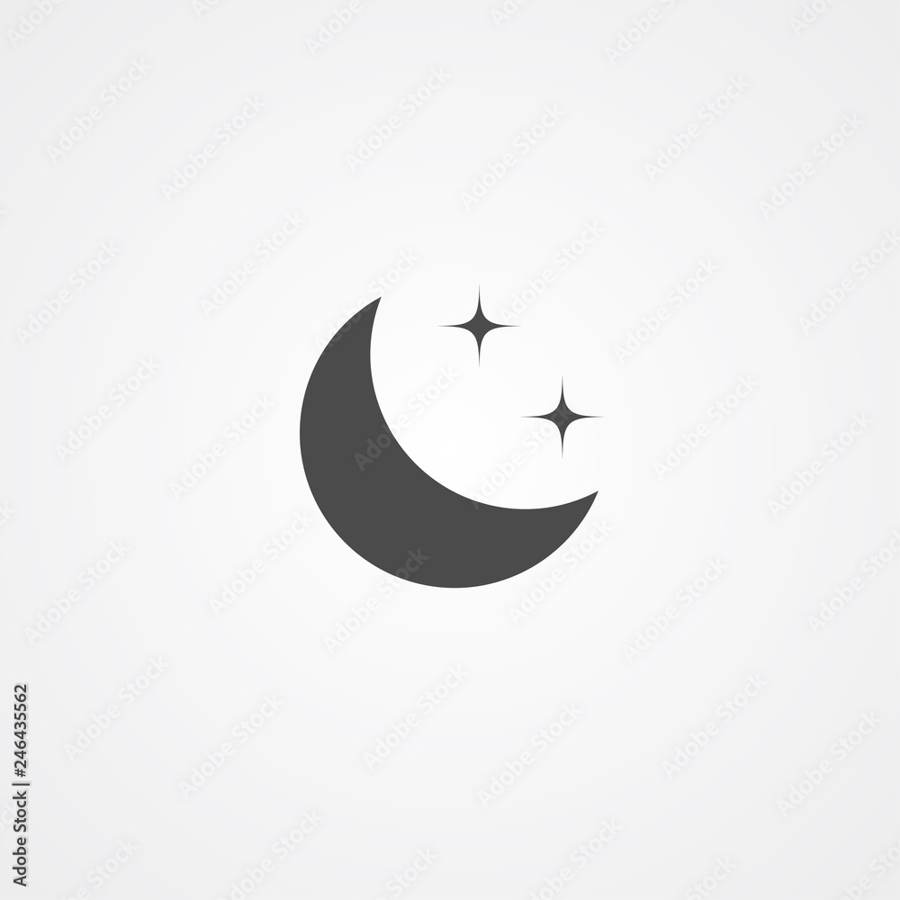 Half moon vector icon sign symbol Half moon vector icon sign symbol