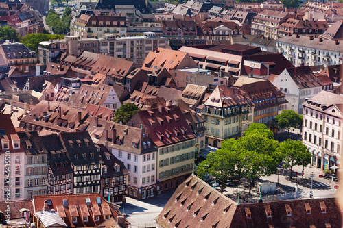 Streets of Basel with old houses in Switzerland photo