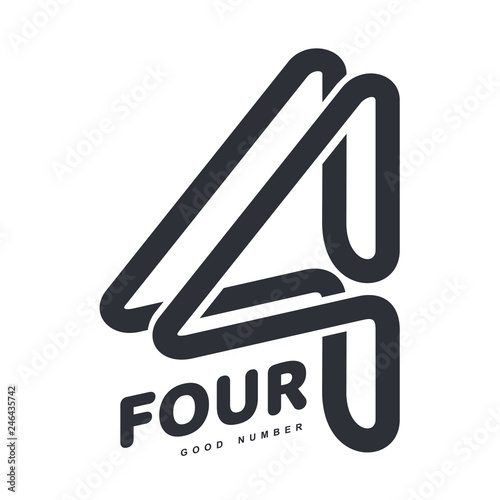 Two colors graphic number four logo templates