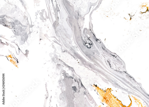 Gray, gold and white marble texture. Vector decorative acrylic background.