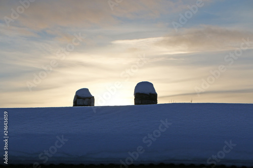 close up - sunset on a winter day photo