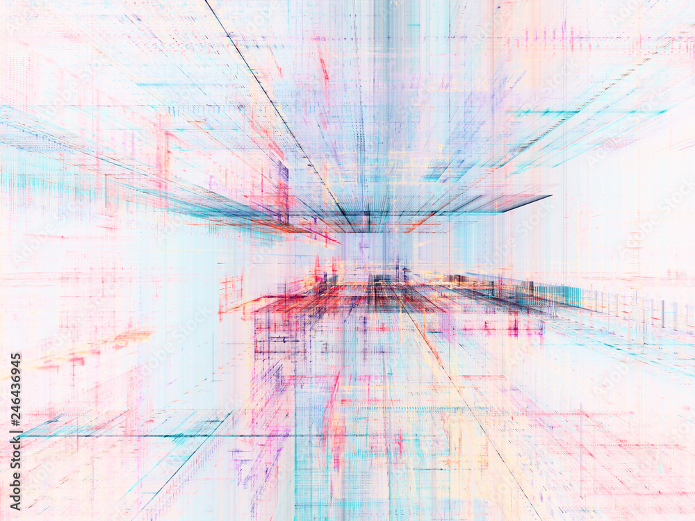 Fototapeta premium Abstract background. Digital data visualization. 3D illustration based on fractal graphics.