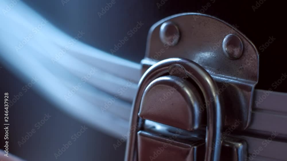 musician closes guitar case extreme close-up. 4k. macro shoot. musician closes guitar case extreme close-up. 4k. macro shoot.