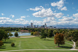 City Park & Downtown Denver sunny fall landscape