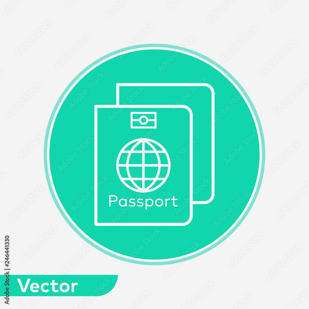 Passport vector icon sign symbol Passport vector icon sign symbol