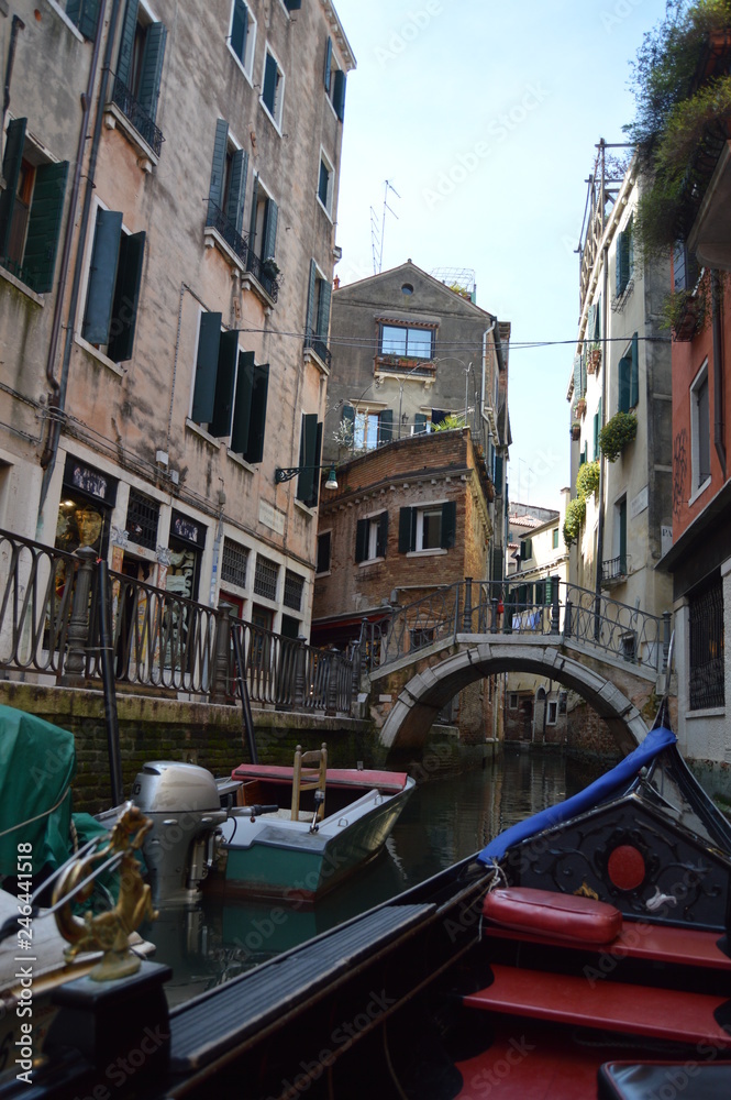 Beautiful Landscape Strolling In Gondola In Venice. Travel, holidays, architecture. March 29, 2015. Venice, Veneto region, Italy.