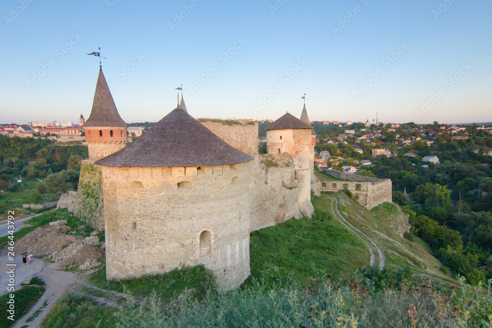 Panoramic view of the old fortress in Kamyanets-Podilsky, Ukraine
