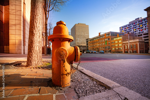 Photos Fire hydrant on sidewalk of Baltimore city, USA