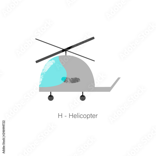 Helicopter illustration for alphabet book