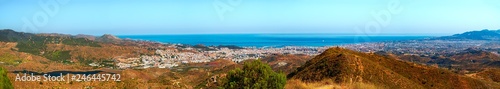 Panoramic view of the Malaga city